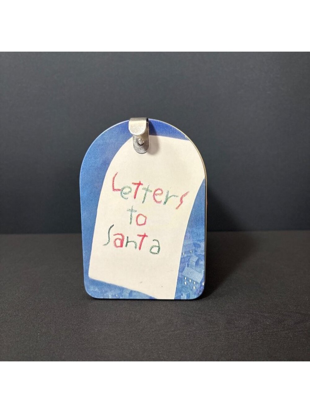 Christmas Mailbox Santa Claus With Red Flag Vintage Metal Letters to Santa Art - Picture 11 of 13
